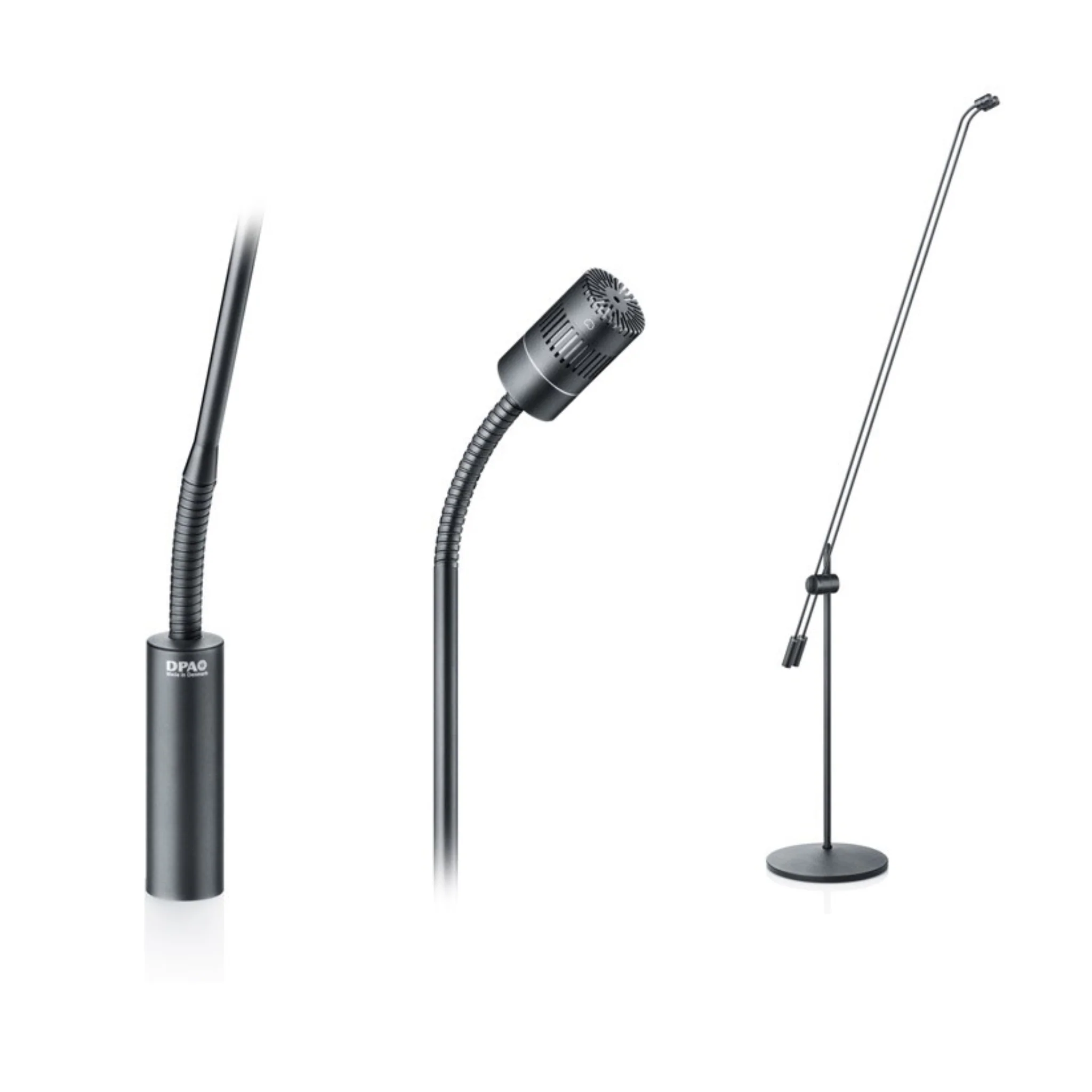 DPA 4011 Cardioid Mic, Black, XLR, 122 cm (48 in) Boom, Floor Stand, Twin Mic