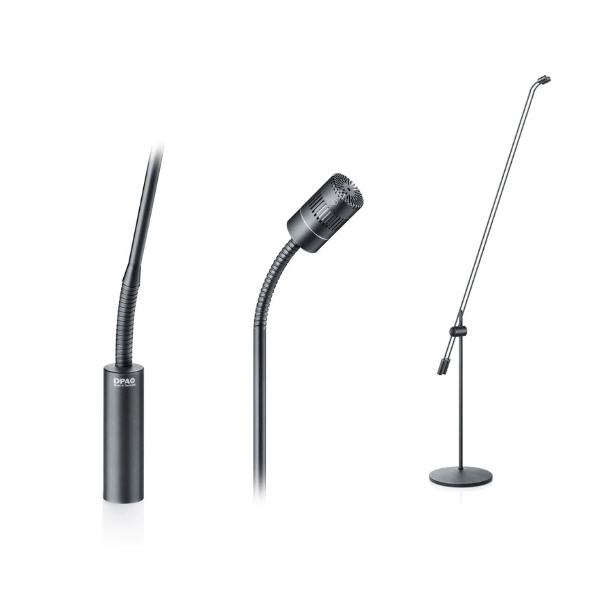 DPA 4018 Supercardioid Mic, Black, XLR, 122 cm (48 in) Boom, Floor Stand, Twin Mic