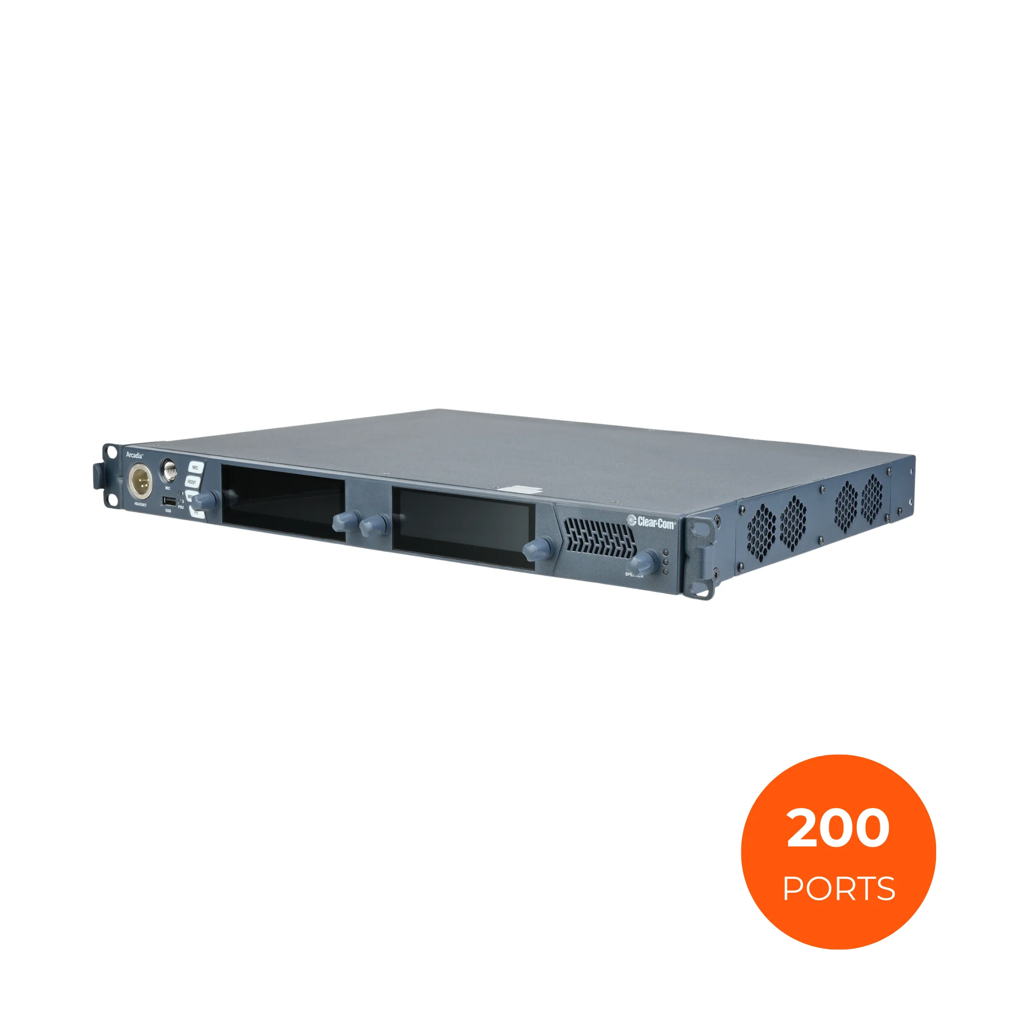 Clear-Com Arcadia Central Station: (200) Licensed Ports, 1RU, 4 pin XLR-M HS