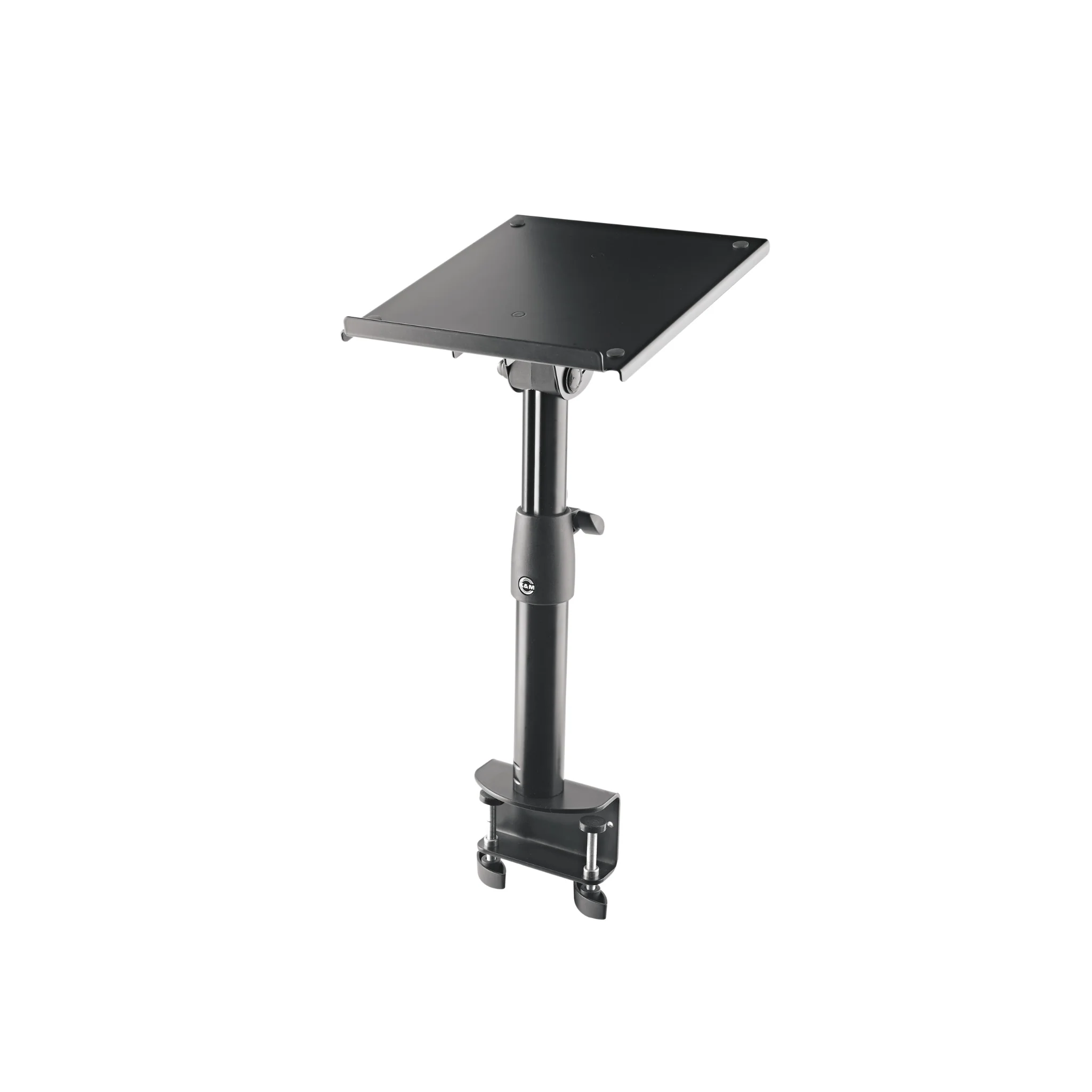 K&M 26778 tiltable clamping desktop monitor stand, black