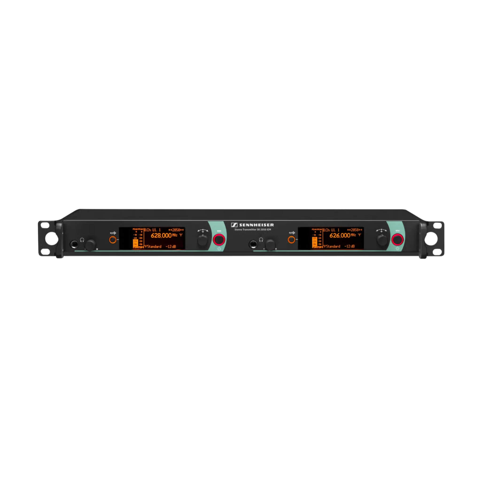 Sennheiser SR 2050 IEM-AW+ 2-channel stereo transmitter, HDX, Ethernet (WSM), 19"/1HE, 100-240 VAC