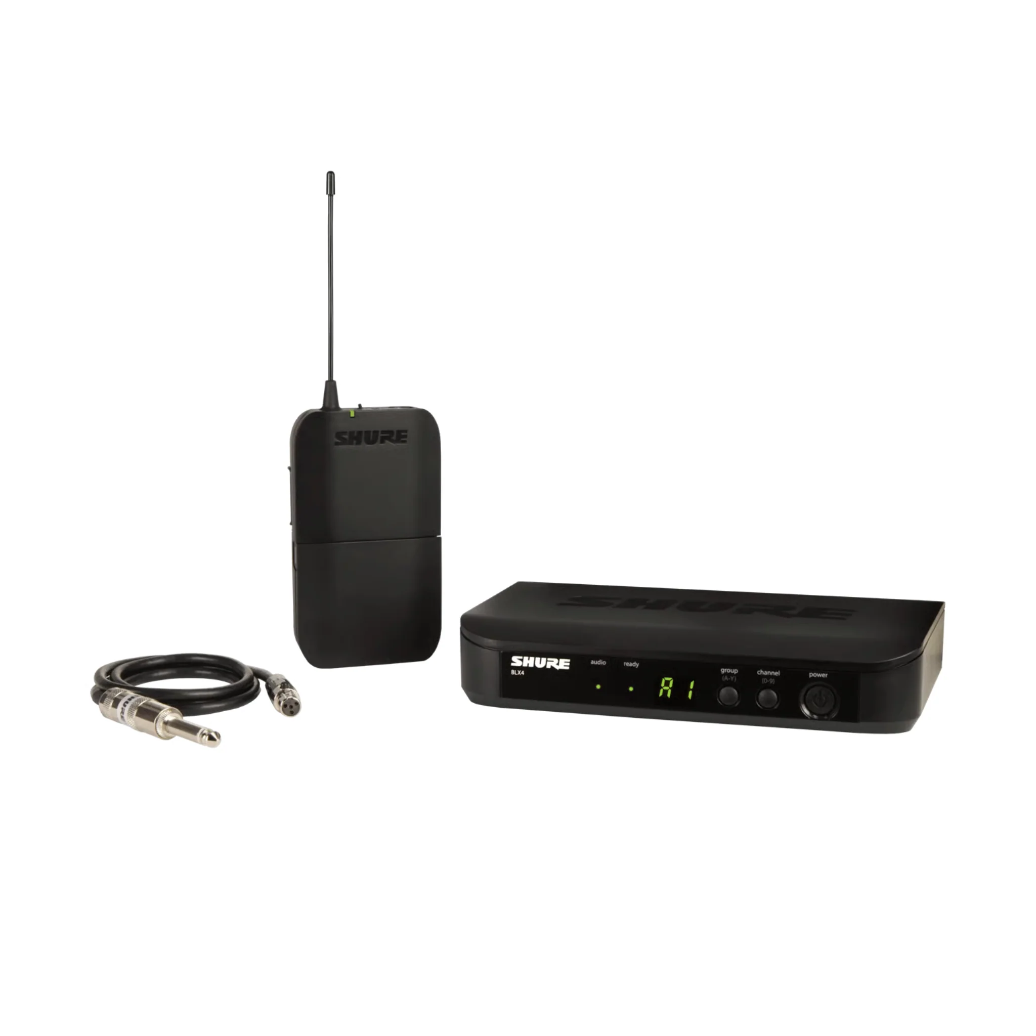 Shure BLX Wireless System with BLX1 Bodypack and WA302 Instrument Cable